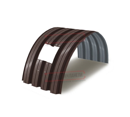 Продольно гнутый профнастил для укрытий конвейеров Н60ПГ-902, 1,0, в полимерном покрытии