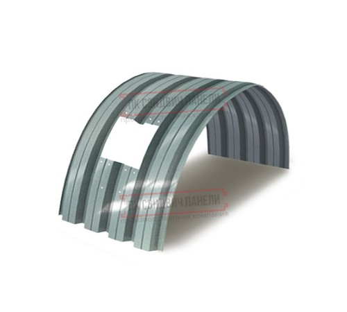 Продольно гнутый профнастил для укрытий конвейеров Н75ПГ-800, 0,8, нержавеющий