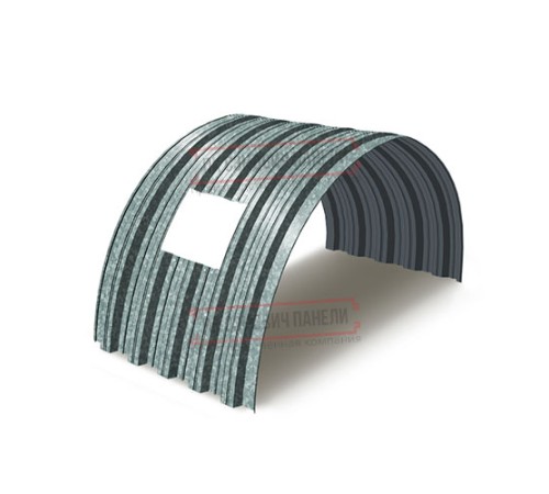 Продольно гнутый профнастил для укрытий конвейеров НС35ПГ-1060, 0,6, оцинкованный