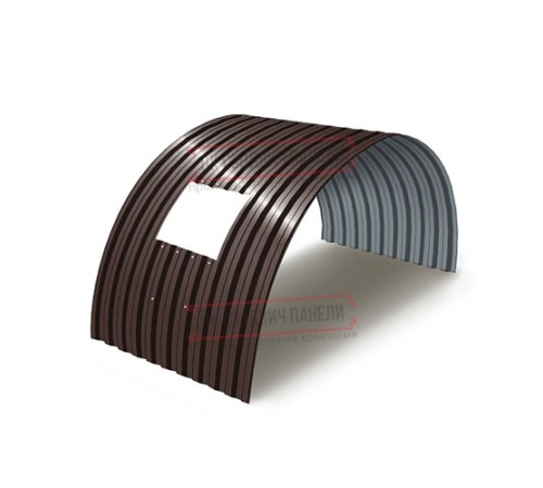 Продольно гнутый профнастил для укрытий конвейеров С21ПГ-1051, 1,0, в полимерном покрытии