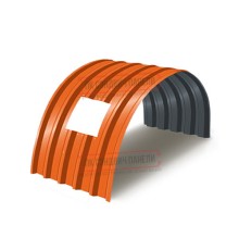 Продольно гнутый профнастил для укрытий конвейеров С44ПГ-1047, 0,6, в полимерном покрытии