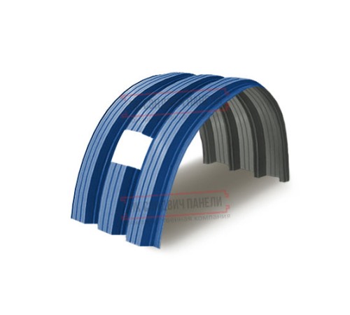 Продольно гнутый профнастил для укрытий конвейеров Н114ПГ-807, 0,7, в полимерном покрытии