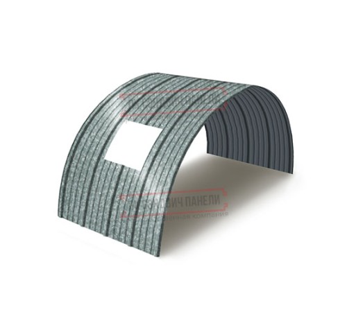 Продольно гнутый профнастил для укрытий конвейеров НС18ПГ-1170, 0,9, оцинкованный