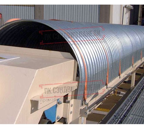 Продольно гнутый профнастил для укрытий конвейеров С18ПГ-1023, 0,8, оцинкованный