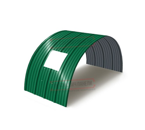 Продольно гнутый профнастил для укрытий конвейеров НС18ПГ-1170, 0,8, в полимерном покрытии