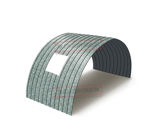 Продольно гнутый профнастил для укрытий конвейеров С10ПГ-1160, 0,8, оцинкованный