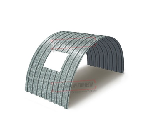 Продольно гнутый профнастил для укрытий конвейеров С17ПГ-1163, 0,6, оцинкованный