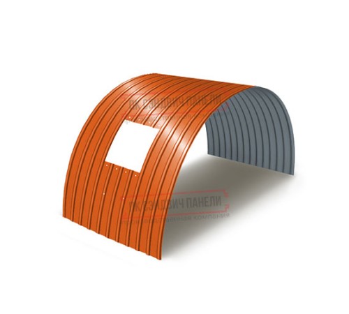 Продольно гнутый профнастил для укрытий конвейеров С18ПГ-1023, 0,6, в полимерном покрытии