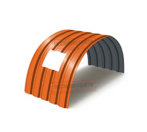 Продольно гнутый профнастил для укрытий конвейеров МП35ПГ-1076, 0,5, в полимерном покрытии