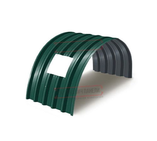 Продольно гнутый профнастил для укрытий конвейеров С44ПГ-1047, 0,9, в полимерном покрытии