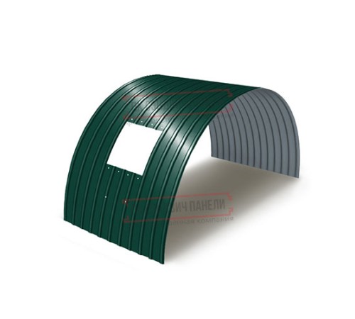 Продольно гнутый профнастил для укрытий конвейеров С18ПГ-1023, 0,8, в полимерном покрытии