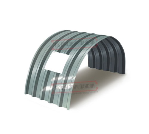Продольно гнутый профнастил для укрытий конвейеров С44ПГ-1047, 0,6, нержавеющий