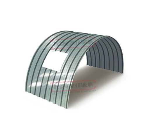 Продольно гнутый профнастил для укрытий конвейеров МП20ПГ-1150, 0,9, нержавеющий