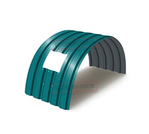 Продольно гнутый профнастил для укрытий конвейеров МП35ПГ-1076, 0,7, в полимерном покрытии
