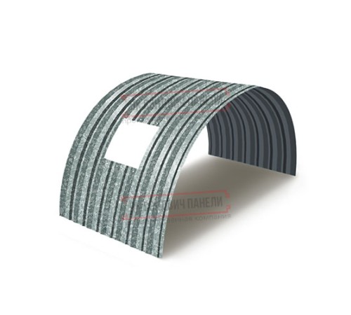 Продольно гнутый профнастил для укрытий конвейеров С15ПГ-1190, 0,7, оцинкованный