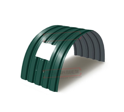 Продольно гнутый профнастил для укрытий конвейеров МП35ПГ-1076, 0,8, в полимерном покрытии