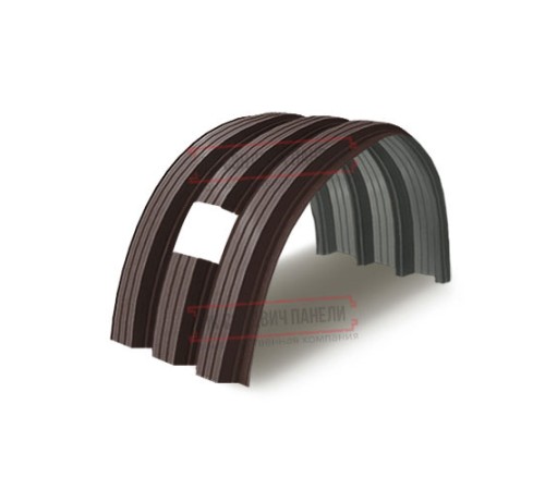 Продольно гнутый профнастил для укрытий конвейеров Н112ПГ-807, 1,0, в полимерном покрытии