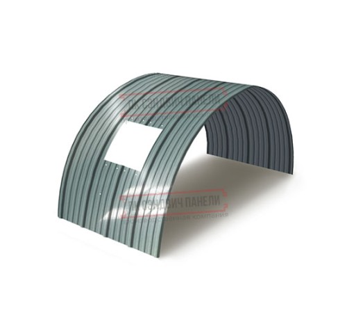 Продольно гнутый профнастил для укрытий конвейеров НС18ПГ-1170, 0,8, нержавеющий