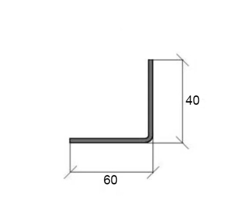 L-образный профиль перфорированный К242 60x40x2000-2,0 мм, горячеоцинкованный