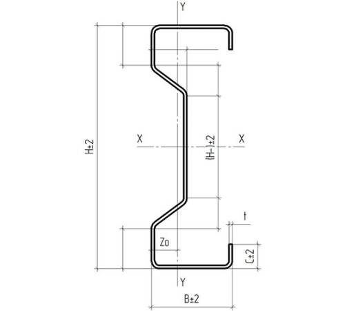 Сигма-профиль 240x70x3000-2,5 мм, оцинкованный