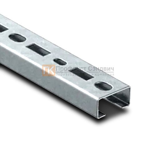 С-образный профиль перфорированный К108 40x20x2500-2,5 мм, из нержавеющей стали