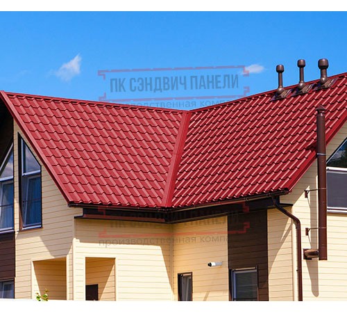 Металлочерепица Экоррей RAL3020 Полиэстер-0.45