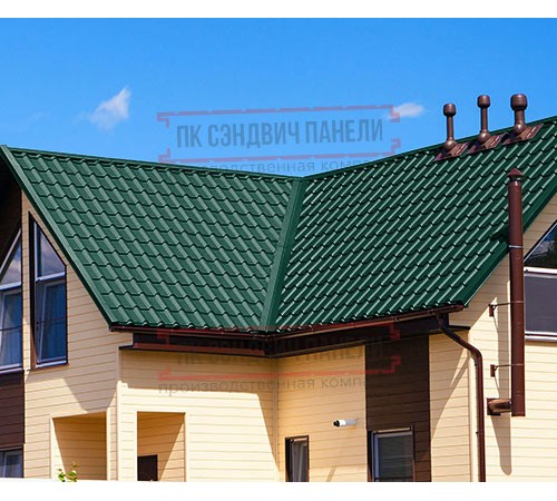 Металлочерепица Экоррей RAL6005 Полиэстер-0.4