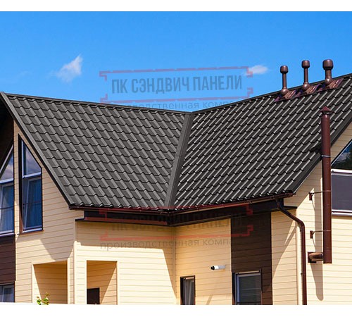 Металлочерепица Экоррей RAL8019 Полиэстер-0.5