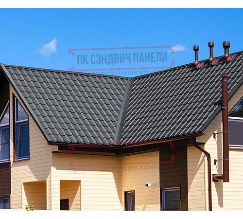 Металлочерепица Экоррей RAL7024 Полиэстер-0.35