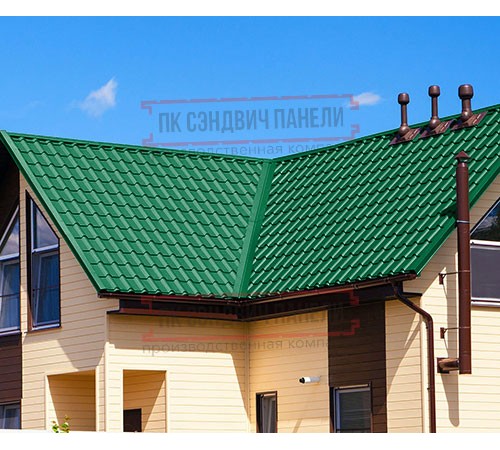 Металлочерепица Экоррей RAL6029 Полиэстер-0.45