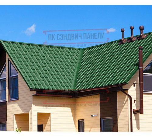 Металлочерепица Экоррей RAL6002 Полиэстер-0.55