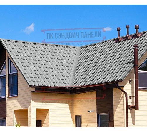 Металлочерепица Экоррей RAL9006 Полиэстер-0.55