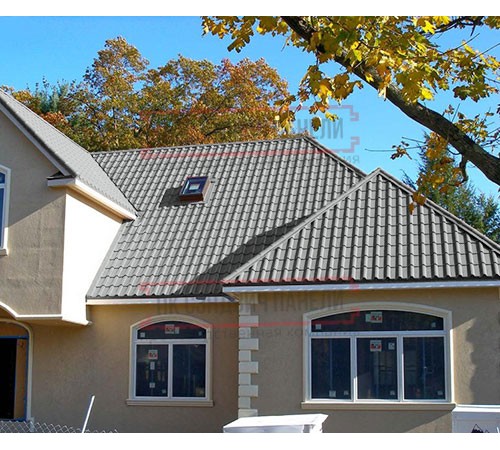 Металлочерепица Камея RAL9006 Полиэстер-0.45