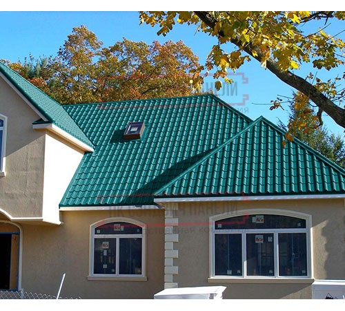 Металлочерепица Камея RAL5021 Полиэстер-0.45