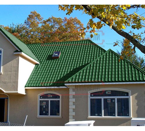 Металлочерепица Камея RAL6002 Полиэстер-0.45