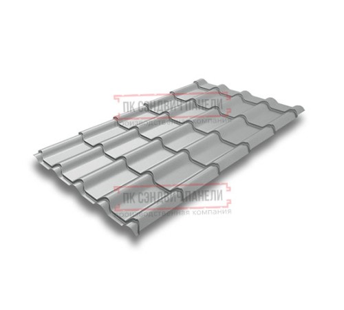 Металлочерепица Камея RAL9006 Satin-0.5