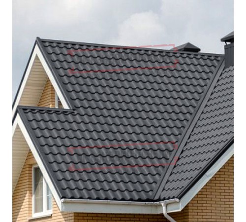 Металлочерепица Кредо RAL7024 Полиэстер-0,45