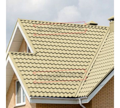 Металлочерепица Кредо RAL1014 Полиэстер-0,45