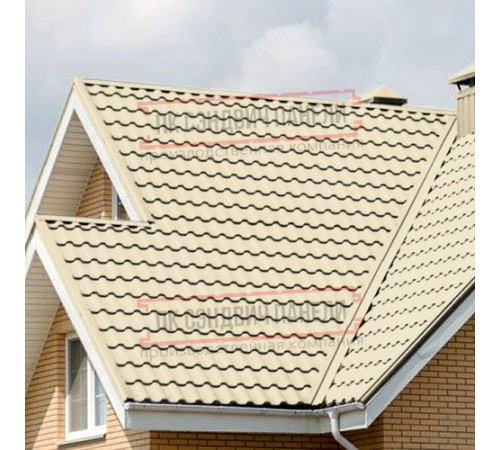 Металлочерепица Кредо RAL1015 Полиэстер-0,45