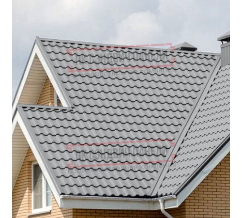 Металлочерепица Кредо RAL7004 Полиэстер-0,45