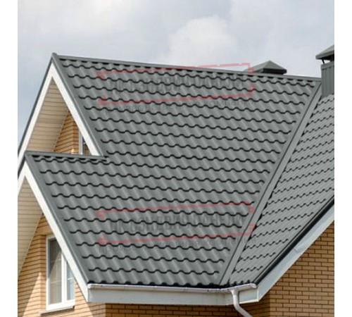 Металлочерепица Кредо RAL7005 Полиэстер-0,45