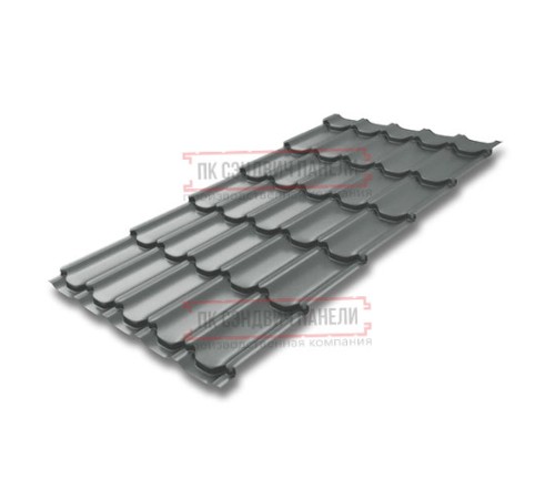 Металлочерепица Квинта плюс RAL7005 Полиэстер-0.45