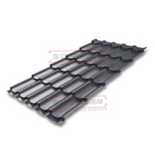 Металлочерепица Квинта плюс RAL7024 Полиэстер-0.45