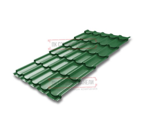 Металлочерепица Квинта плюс RAL6002 Полиэстер-0.45