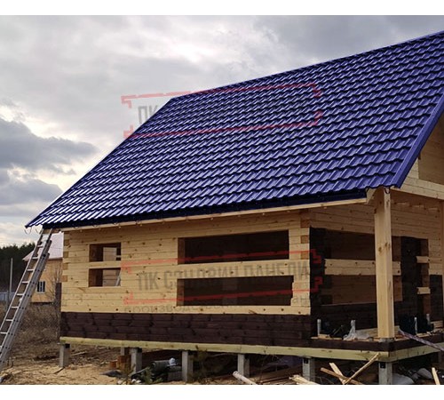 Металлочерепица модульная Квинта Uno 3D RAL5002 Полиэстер-0,45