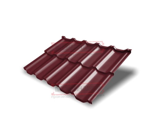 Металлочерепица модульная Квинта Uno 3D RAL3005 Velur-0,5