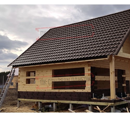 Металлочерепица модульная Квинта Uno 3D RAL8017 Atlas-0,5