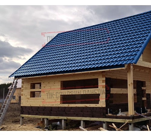 Металлочерепица модульная Квинта Uno 3D RAL5005 Satin-0,5