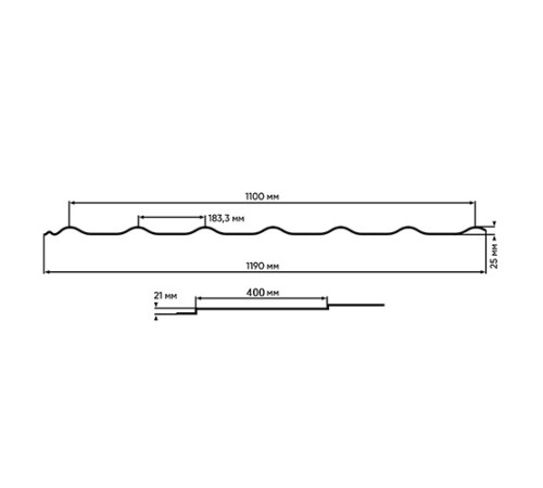 Металлочерепица Макси RAL6005 Полиэстер-0.5
