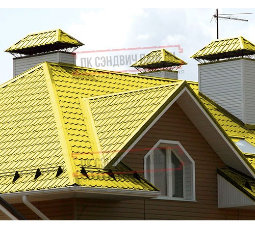 Металлочерепица Макси RAL1018 Norman-0.5